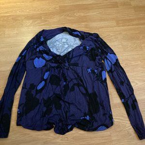 Blue and Purple Liz Maternity Shirt Size Large 95%